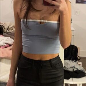 XS BLUE EDIKTED TUBE TOP